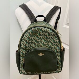 Coach Monogram Court Backpack in Olive Green